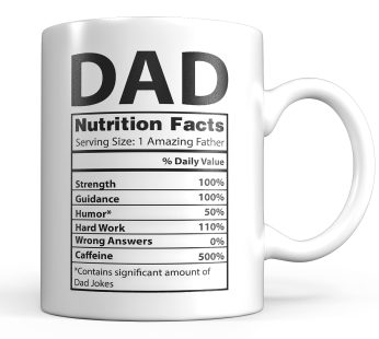 Dad Nutrition facts-.Special Gift For Dad Printed Mug