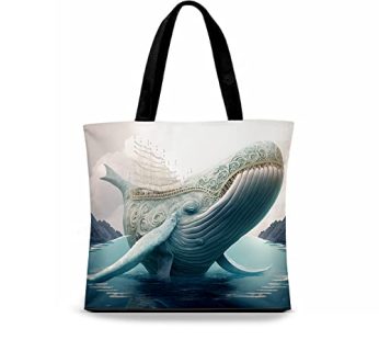Marine whale-Printed Bag