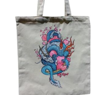 Chinese blue dragon -Printed Bag