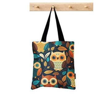 owl in woods Fabric  -Printed Bag