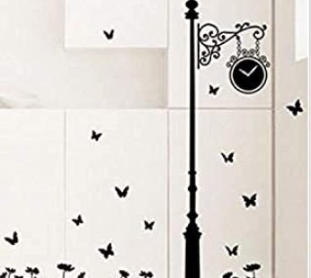 Romantic Clock with Butterfly Street Lamp-Wall Clock