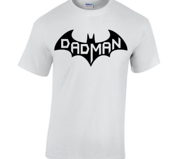 CBTWear Dadman – Super Dadman Bat Hero Funny Premium Men’s T-Shirt, White, M