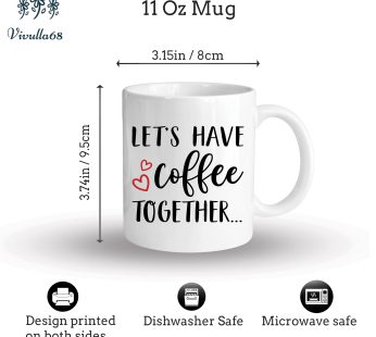 Valentine Gift For Couple – Lets Have Coffee Together Forever Mug Set, Gifts For The Newlyweds, Gift For Engaged Couple, Valentine Mug Set, Husband And Wife Coffee Mug Set, Gift For Anniversary Couple