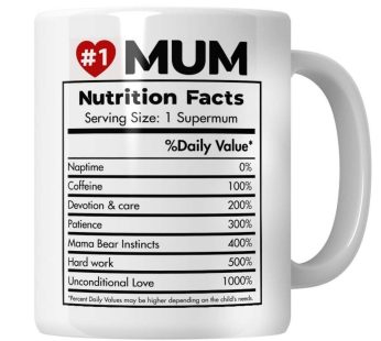 Mum Nutrition Fact Mug, Presents for Christmas, Mom Birthday Gift from Son