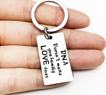 Stainless Steel Inspirational Mantra Family Secret Worlds Mother Father’s Day Keychain Pendant – C