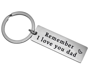 Fathers Day Gifts for Dad from Son Daughter – Remember I Love You Dad Keychain, Birthday Christmas Personalized Gift for Papa